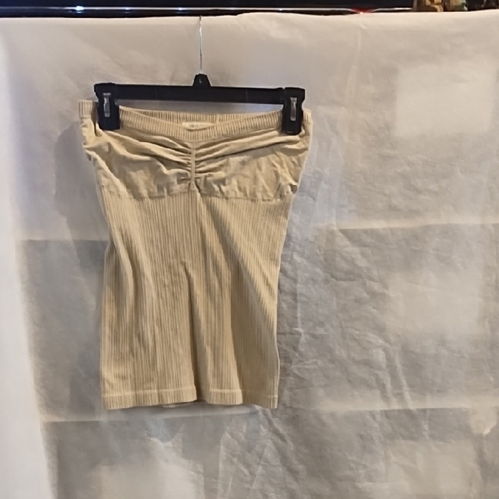 Beige Ribbed Women's Top